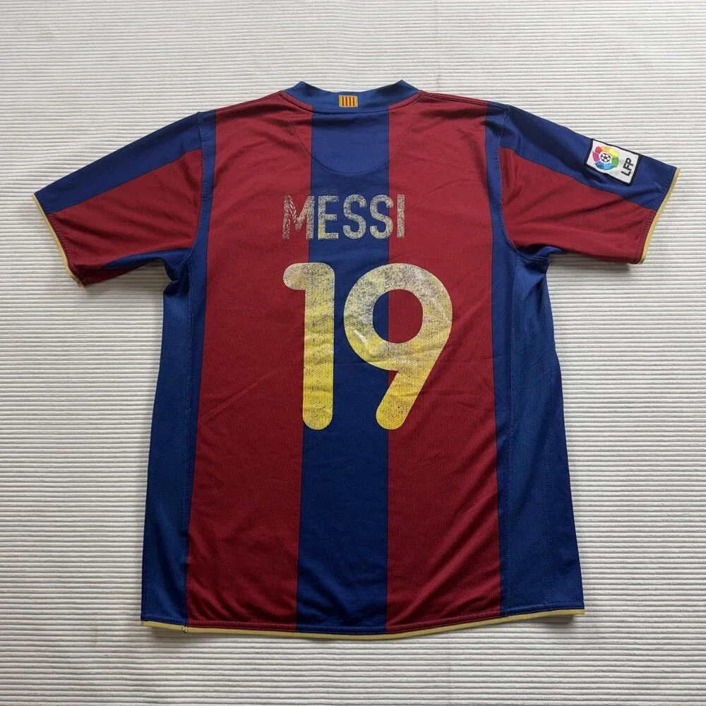 FC Barcelona Jersey 2007 Mens Medium Blue Red Soccer Nike UNICEF Camp Messi 19